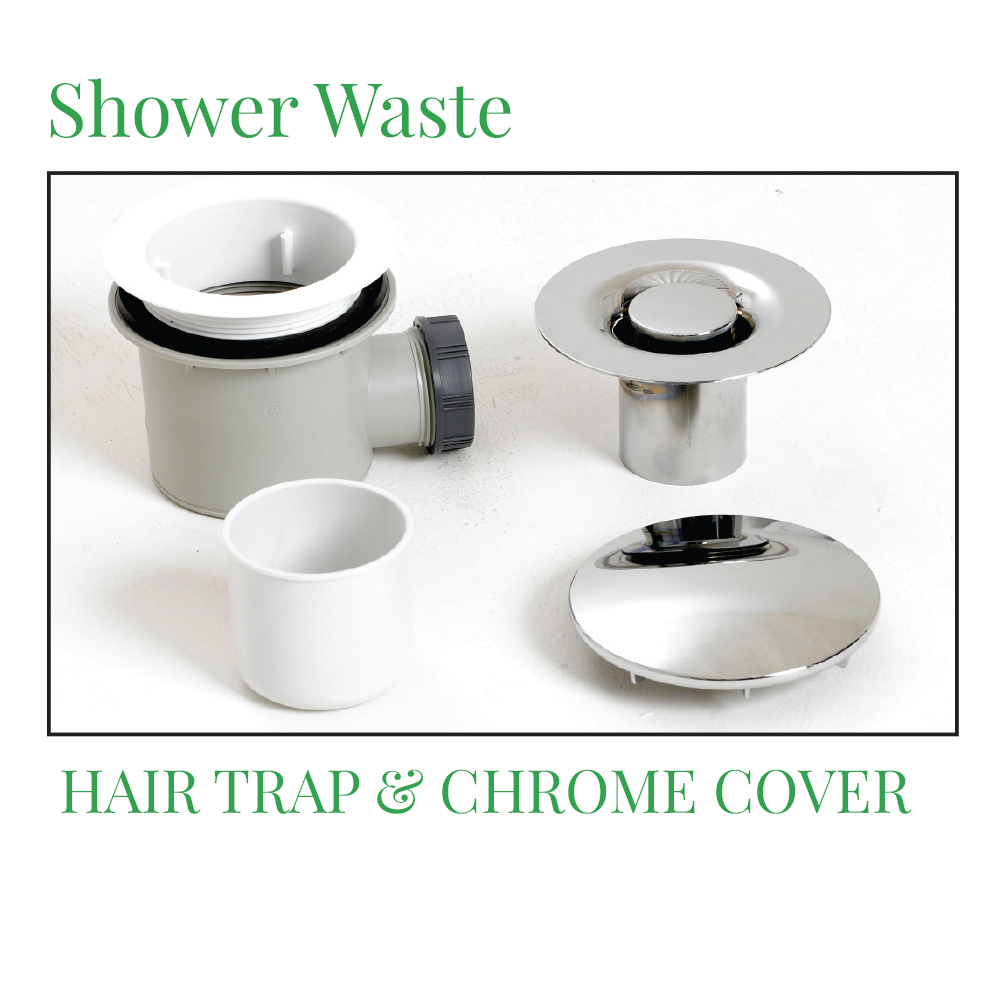 Renaissance Baths Emerald Standard Cast Stone Shower Tray Emerald 90mm Shower Waste